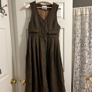 NWT Linennaive Dark Academia Wool Dress